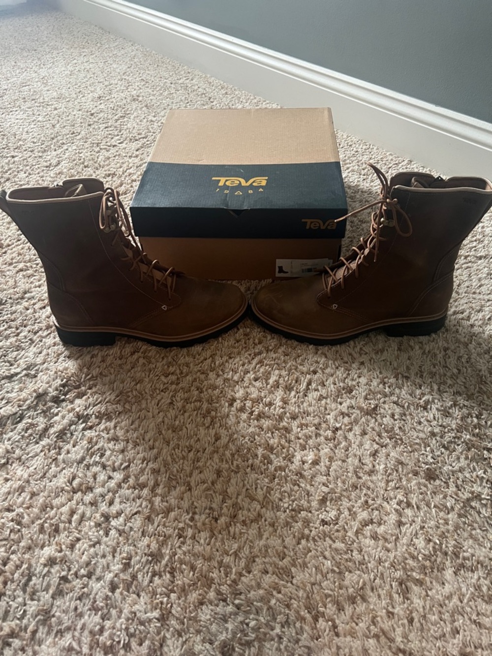 TEVA Women's Rowena Lace Boot Honey Brown Size 10 - Picture 12 of 13